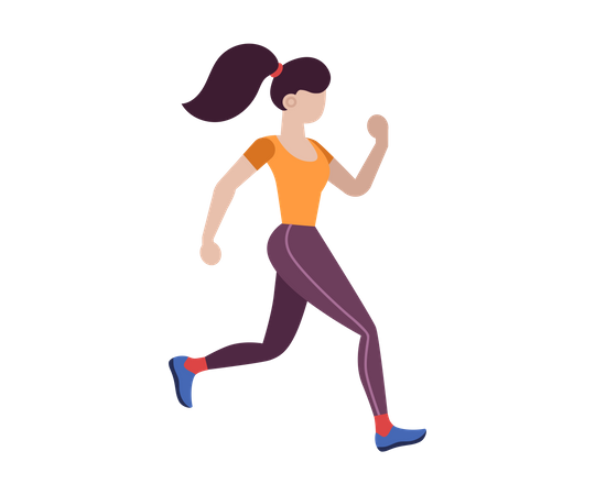 Female jogging slowly  Illustration