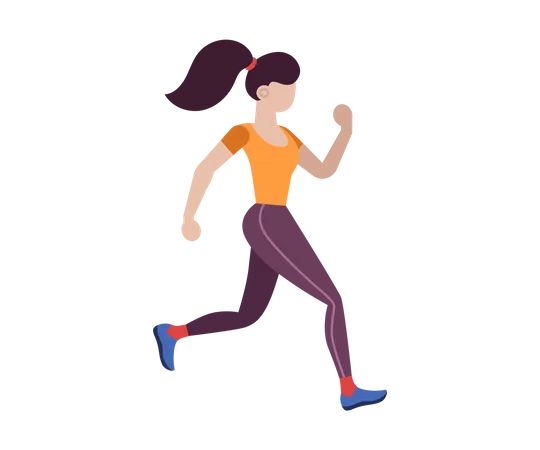 Female jogging slowly  Illustration