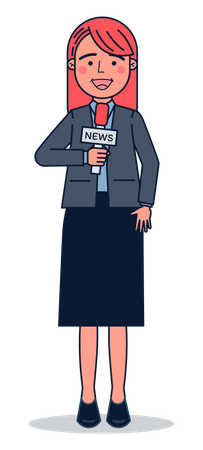 Female Journalist  Illustration