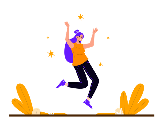 Female jumping Illustration