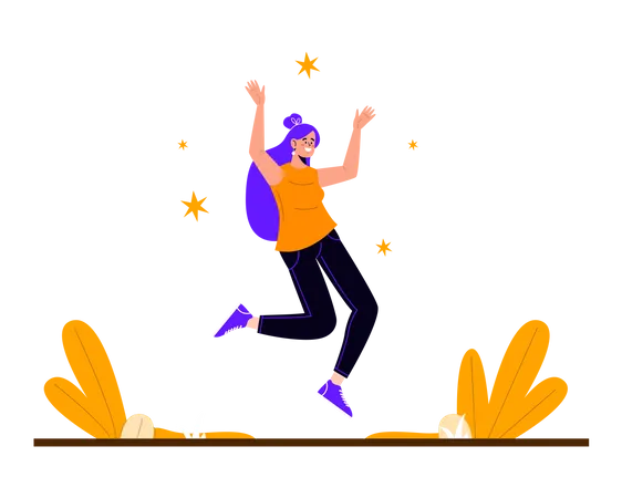 Female jumping  Illustration