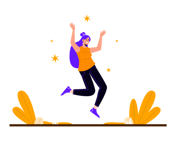 Female jumping  Illustration