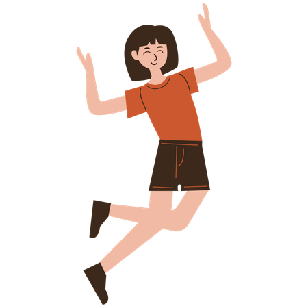 Female jumping in air  Illustration