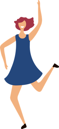 Female Jumping In Air  Illustration