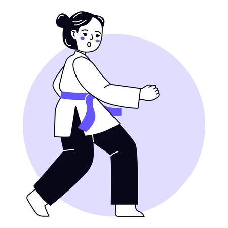 Female Karate Player  Illustration