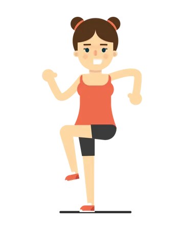 Female Kid Doing Leg Exercise  Illustration
