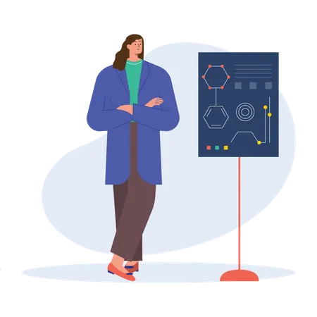 Female lab research worker  Illustration