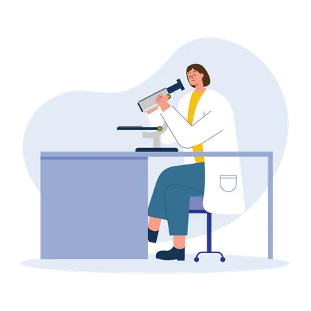 Female lab researcher  Illustration