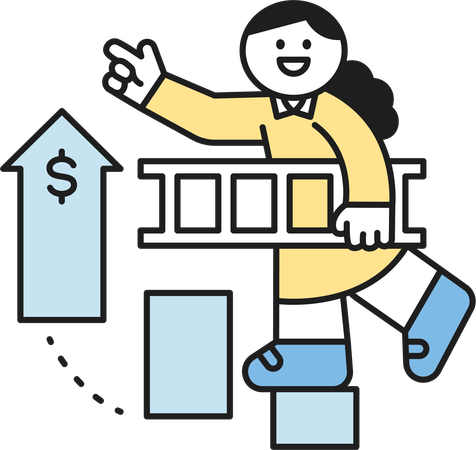 Female labor climbing growth  Illustration