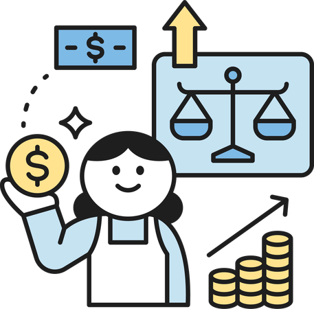 Female labor Scales  Illustration