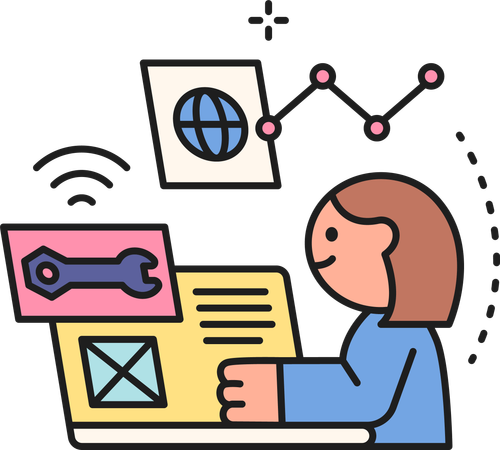 Female Labor Working  Illustration