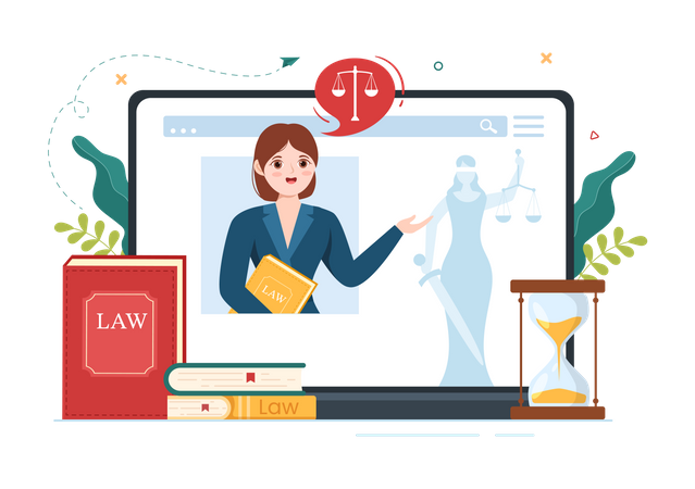 Best Premium Female lawyer give legal advice Illustration download in PNG &  Vector format
