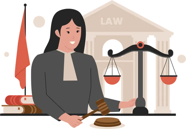 Female lawyer giving order  Illustration