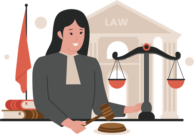 Female lawyer giving order  Illustration