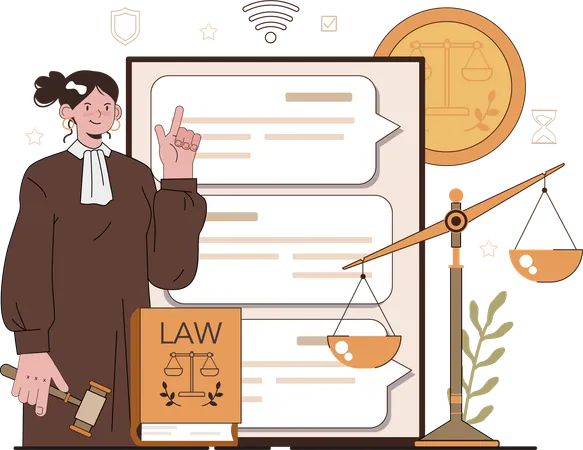 Female lawyer passes new law  Illustration