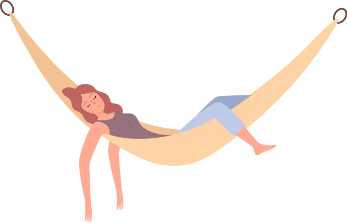 Female Laying on swing Illustration