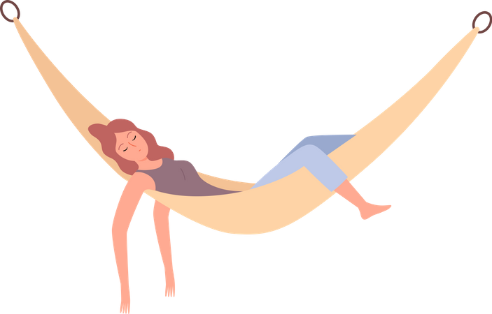 Female Laying on swing  Illustration