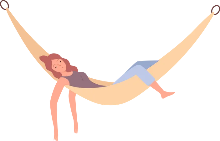 Female Laying on swing  Illustration