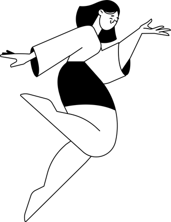 Female learning dance  Illustration