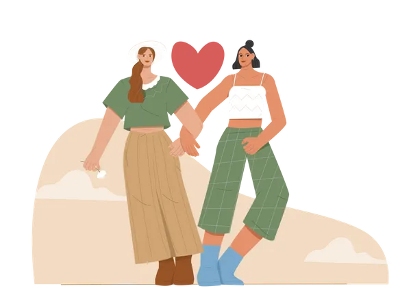 Female Lovers Illustration