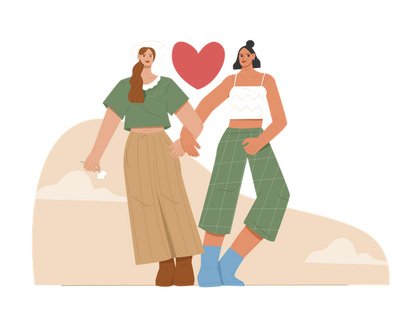 Female Lovers  Illustration