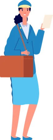 Female Mail Carrier  Illustration