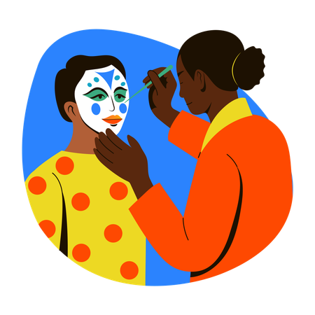 Female Makeup artist  Illustration