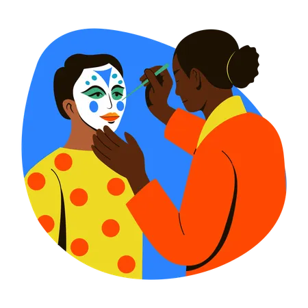 Female Makeup artist  Illustration