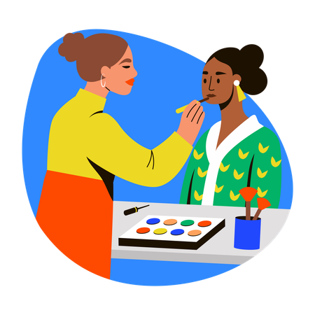Female Makeup expert  Illustration