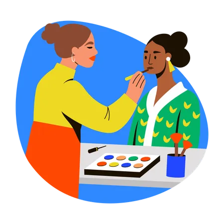 Female Makeup expert  Illustration