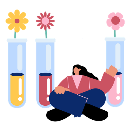 Female making flower purfum  Illustration