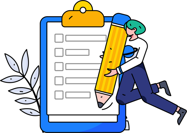 Female Making To Do List  Illustration