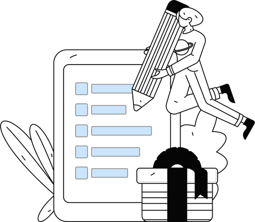 Female Making To Do List  Illustration
