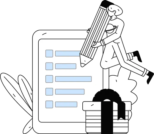 Female Making To Do List  Illustration