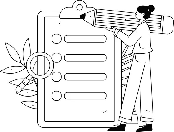 Female Making To Do List  Illustration
