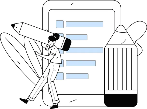 Female Making To Do List  Illustration