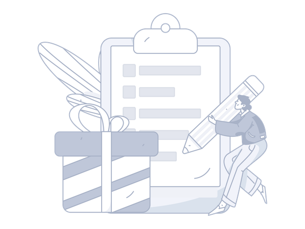 Female making wishlist  Illustration