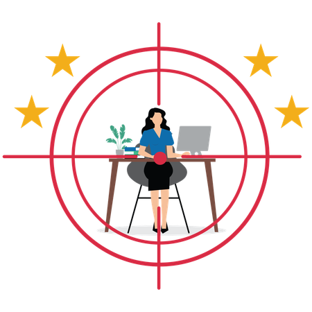 Female manager finding the right candidate for job vacancy  Illustration