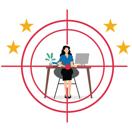Female manager finding the right candidate for job vacancy  Illustration