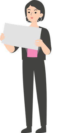 Female manager holding a sign Illustration