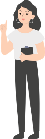 Female manager holding clipboard  Illustration