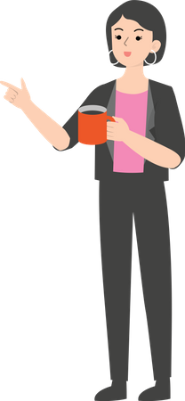 Female manager holding coffee cup Illustration