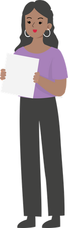 Female manager holding file Illustration