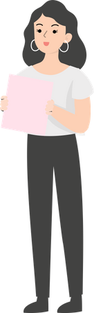 Female manager holding file  Illustration