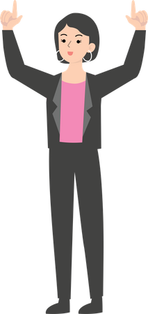 Female manager raising both hand fingers  Illustration