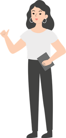 Female manager showing thumbs up Illustration