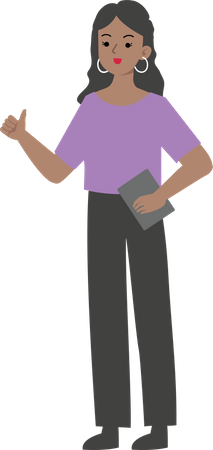 Female manager showing thumbs up  Illustration