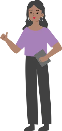 Female manager showing thumbs up  Illustration