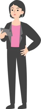 Female manager with tablet Illustration