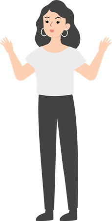 Female manager with wide open arms Illustration
